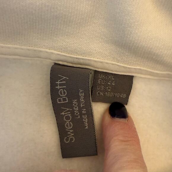 Sweaty Betty Half Zip Sherpa Cream Women's Size XL - Picture 4 of 5